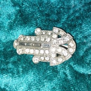 A stunning, vintage Hamsa hand brooch